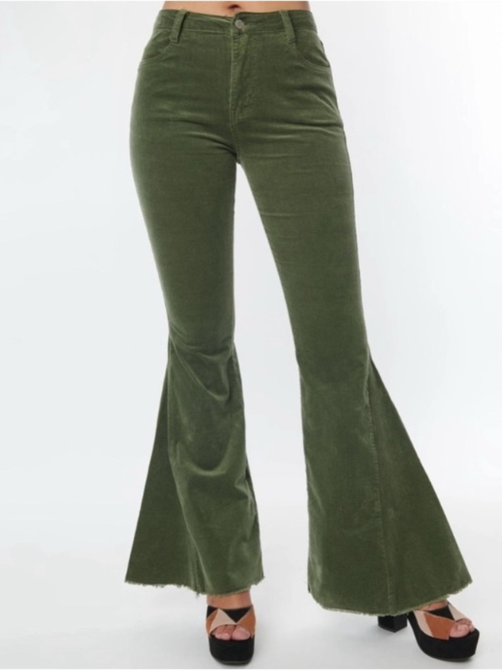 ⭐️ Saints & Hearts Olive Corduroy Ultra Flare Bell Bottoms ⭐️